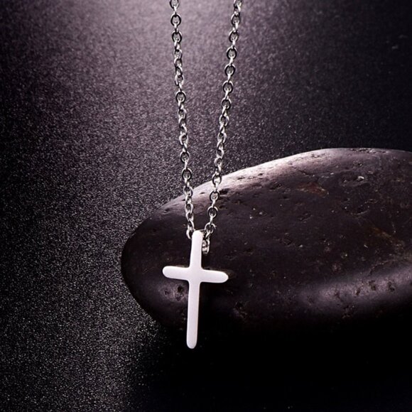 Cross necklace jewelry fashion religious dainty small minimalist gold silver new - Picture 5 of 5